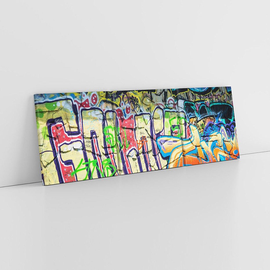 Obraz na płótnie 90x30 - Kolorowy wyraz - graffiti