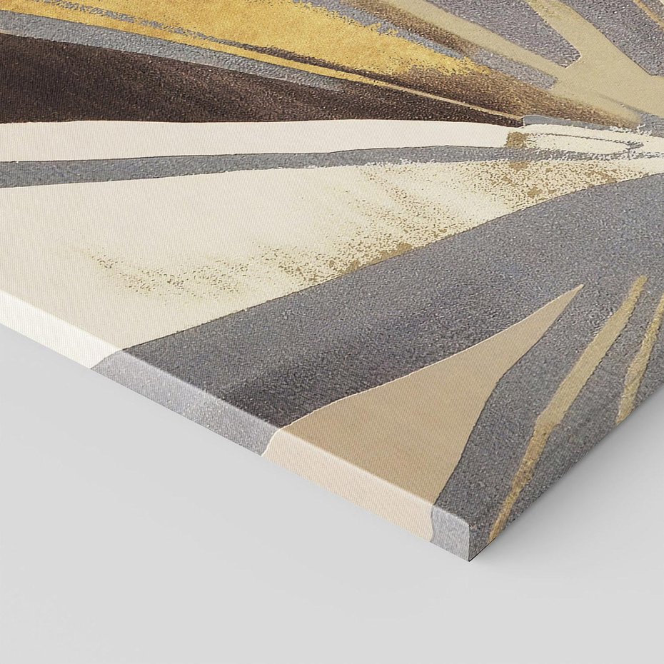 Obraz na płótnie 120x80 - Szept roślinnych emocji - olejna abstrakcja, złoto i brąz