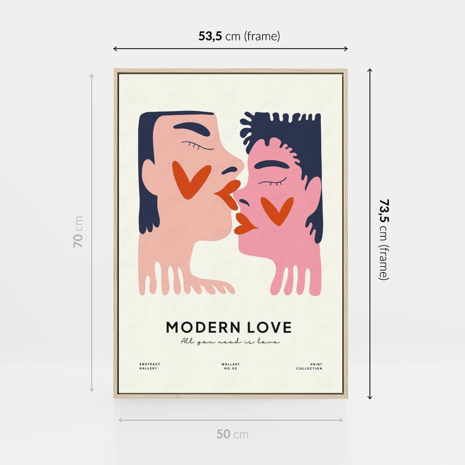 Obraz w ramie 50x70 - Miłość w Kompozycji - miłość, para zakochanych - rama drewno