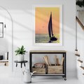 Plakat bez ramy 21x30 - Żaglówka na Horyzoncie - żaglówka, jacht