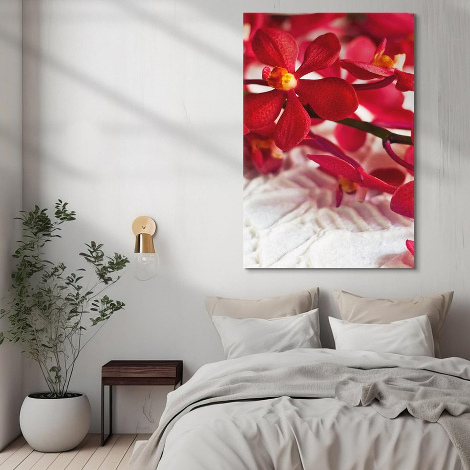 Obraz na płótnie 80x120 - Delikatność Kwiatowej Elegancji - orchidea, kwiat