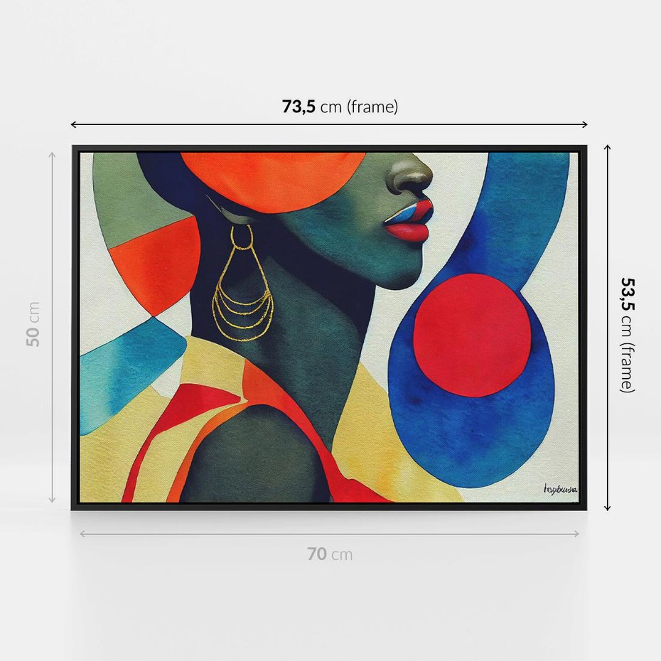 Obraz w ramie 70x50 - Kolory Kobiety - mural, abstrakcja - rama czarna