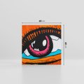Obraz na płótnie 60x60 - Artystyczne spojrzenie: oko w graffiti - oko, graffiti