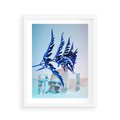 Plakat w ramie 40x50 - Intensywny Kolor Natury - liście, kobalt - rama biała