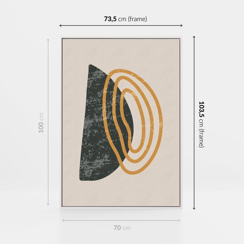 Obraz w ramie 70x100 - Nowoczesne Dialogi Materii - nowoczesny plakat, abstrakcyjne kształty - rama biała