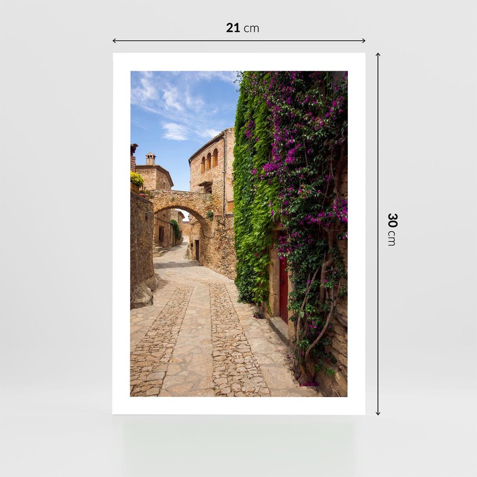 Plakat bez ramy 21x30 - Uliczka pełna perspektywy i tajemnicy - uliczka, perspektywa