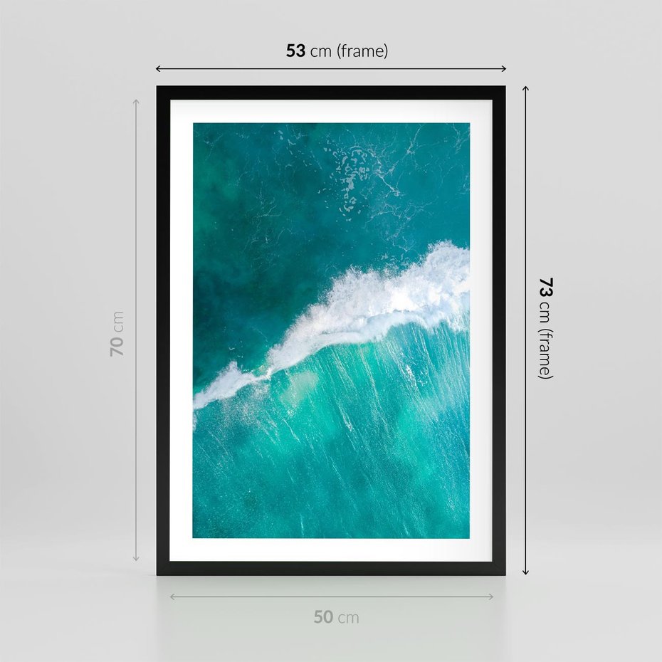 Plakat w ramie 50x70 - Siła i Spokój - morze, ocean - rama czarna