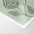 Plakat bez ramy 21x30 - Szmaragdowy Oddech - abstrakcyjne delikatne zielone linie, podobne do gałęzi kwiatów