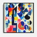 Obraz w ramie 50x50 - Księga Akwarelowych Przeniknięć - abstrakcyjny obraz, różne kolorowe kształty - rama czarna