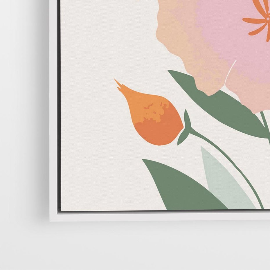 Obraz w ramie 50x50 - Kwiatowe Nastroje - kwiat, sztuka nowoczesna - rama biała