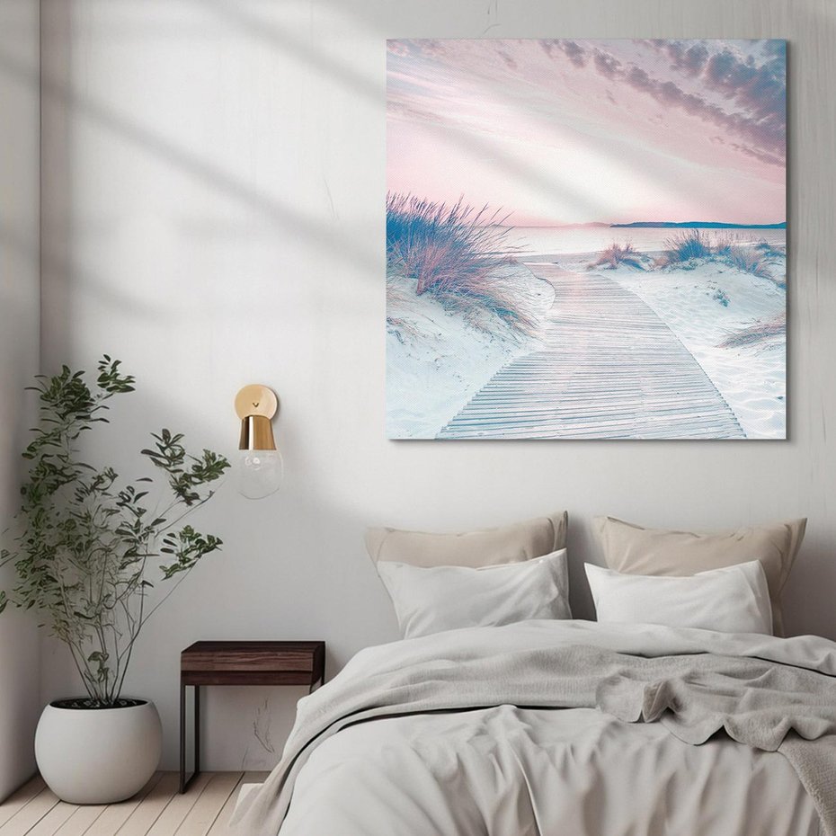 Obraz na płótnie 60x60 - Magia Zachodu Słońca - fotografia, stonowane kolory