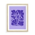 Plakat w ramie 50x70 - Migocące Boho Wibracje - kwiaty, energetyczne fioletowe tło - rama drewno