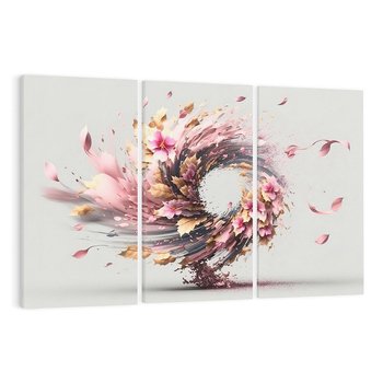 Obraz na płótnie 120x80 - Kwiatowy Wir - nowoczesna grafika komputerowa, wir z kwiatów