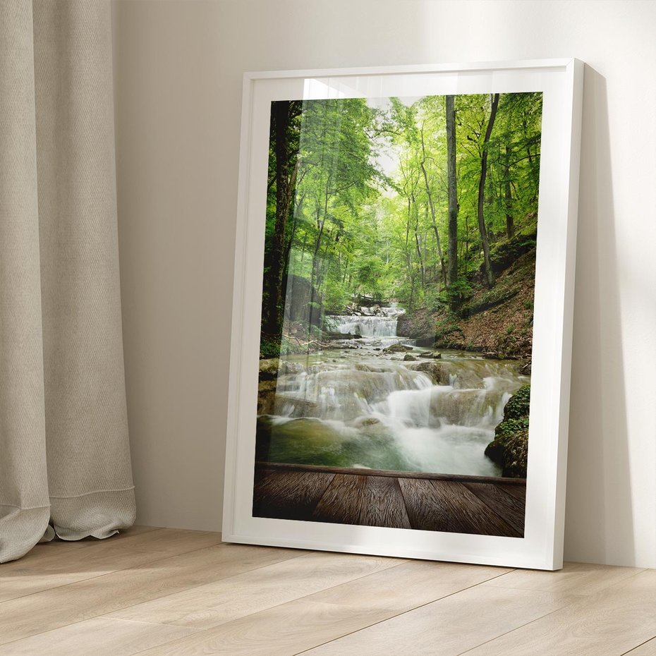 Plakat bez ramy 21x30 - Plączący się strumień - rzeka, strumień