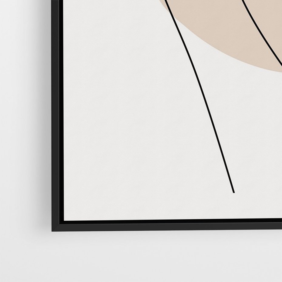 Obraz w ramie 50x70 - Przenikające Kształty - szkic jedną linią, one line - rama czarna