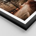 Plakat w ramie 30x40 - Magia Jesieni: Pejzaż Parku w Odcieniach Żółci - jesień, park - rama czarna