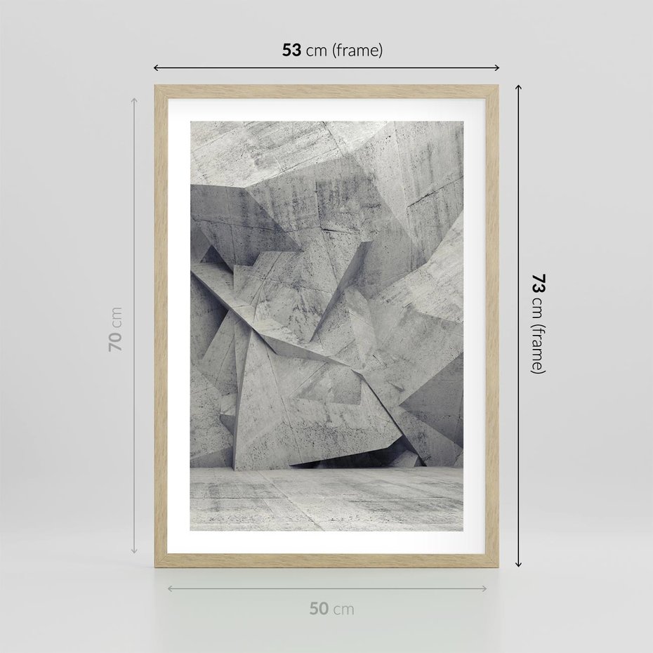 Plakat w ramie 50x70 - Architektura w trójwymiarowym wymiarze - architektura, 3D - rama drewno