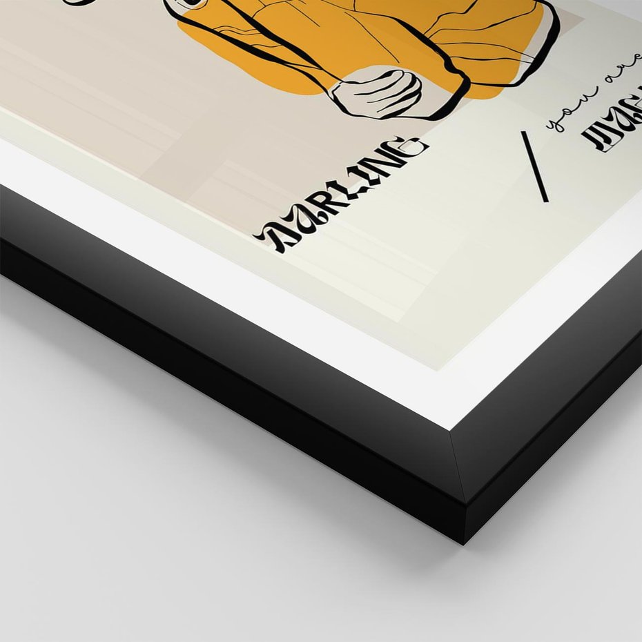 Plakat w ramie 30x40 - Siła Kobiety: Plakat ze Szkicem - kobieca grafika, plakat - rama czarna