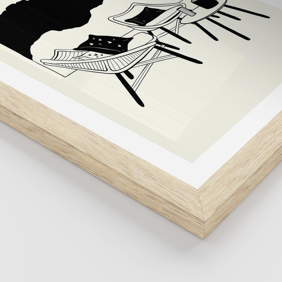 Plakat w ramie 40x50 - Boho Elegancja - boho wnętrze, salon - rama drewno