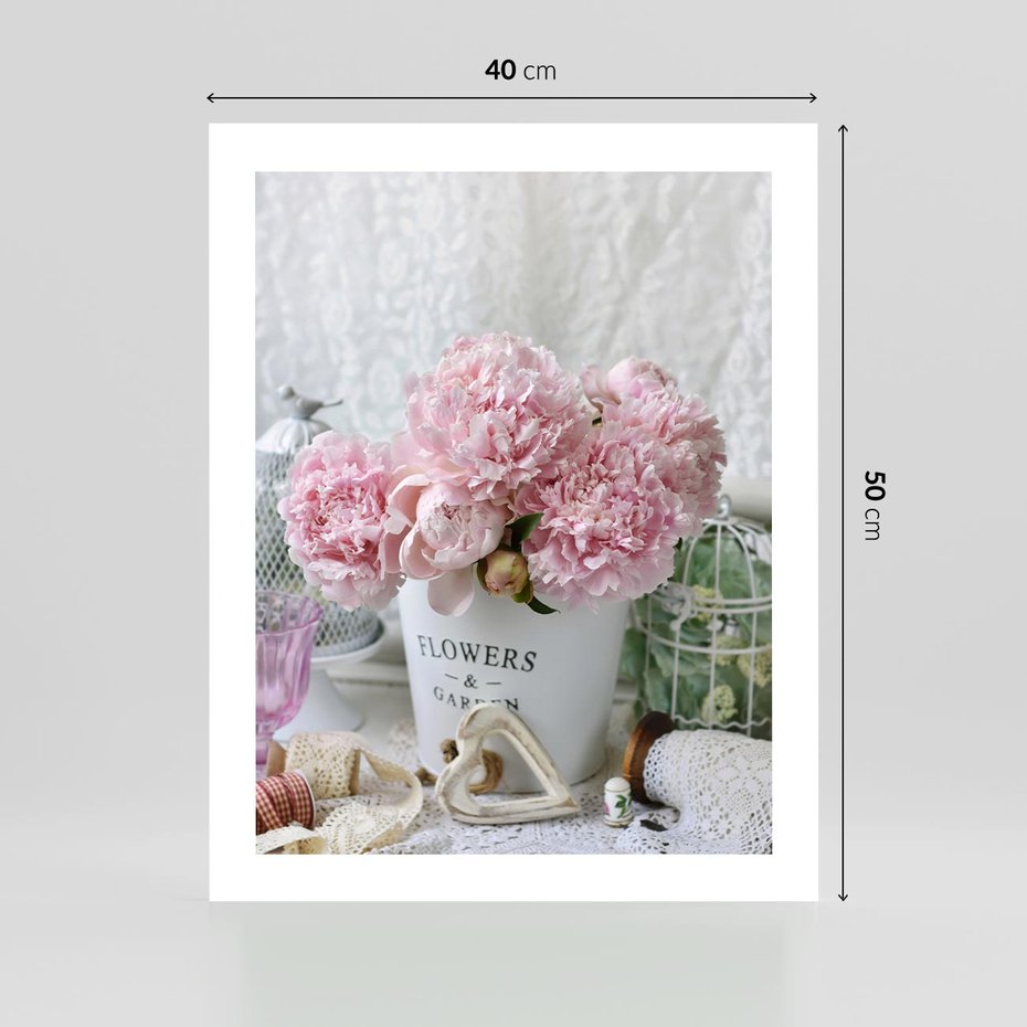 Plakat bez ramy 40x50 - Miłość w powietrzu - kwiaty, romantyczne