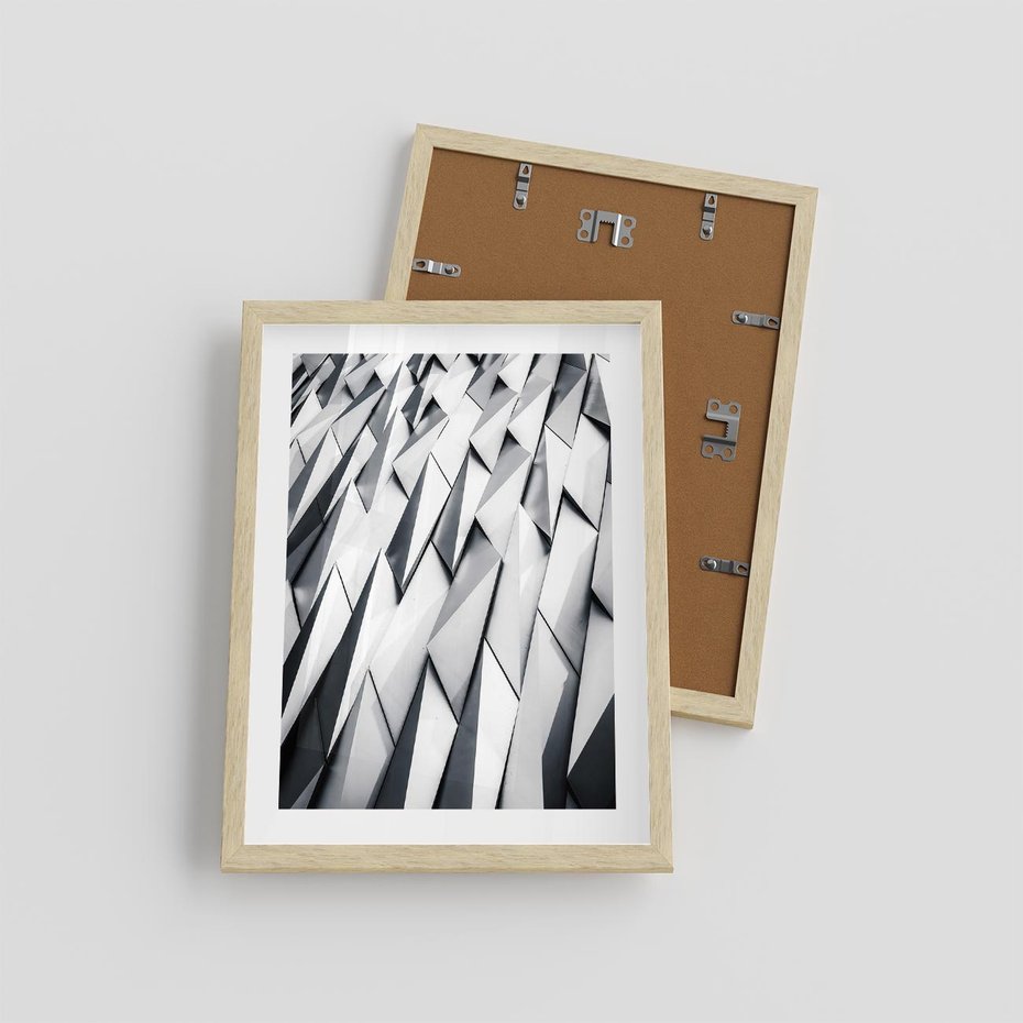 Plakat w ramie 30x40 - Geometryczna Nowoczesność - nowoczesna architektura, gemetryszne formy - rama drewno