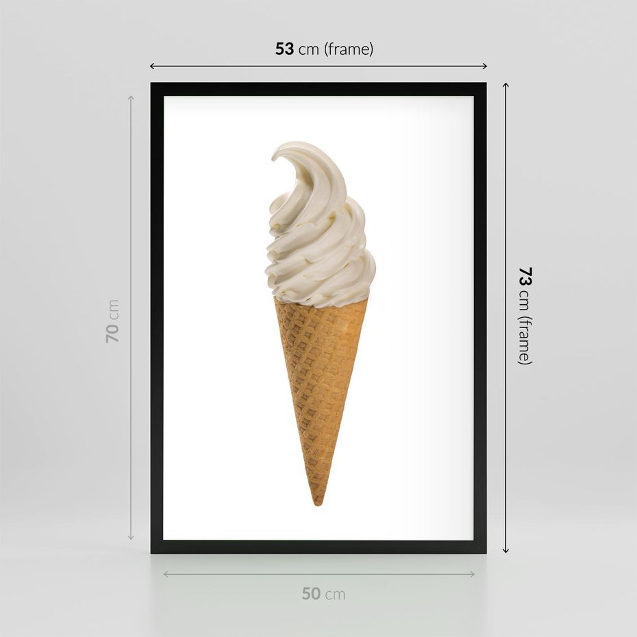 Plakat w ramie 50x70 - Rozkoszna Chłodząca Radość - lody, lód - rama czarna