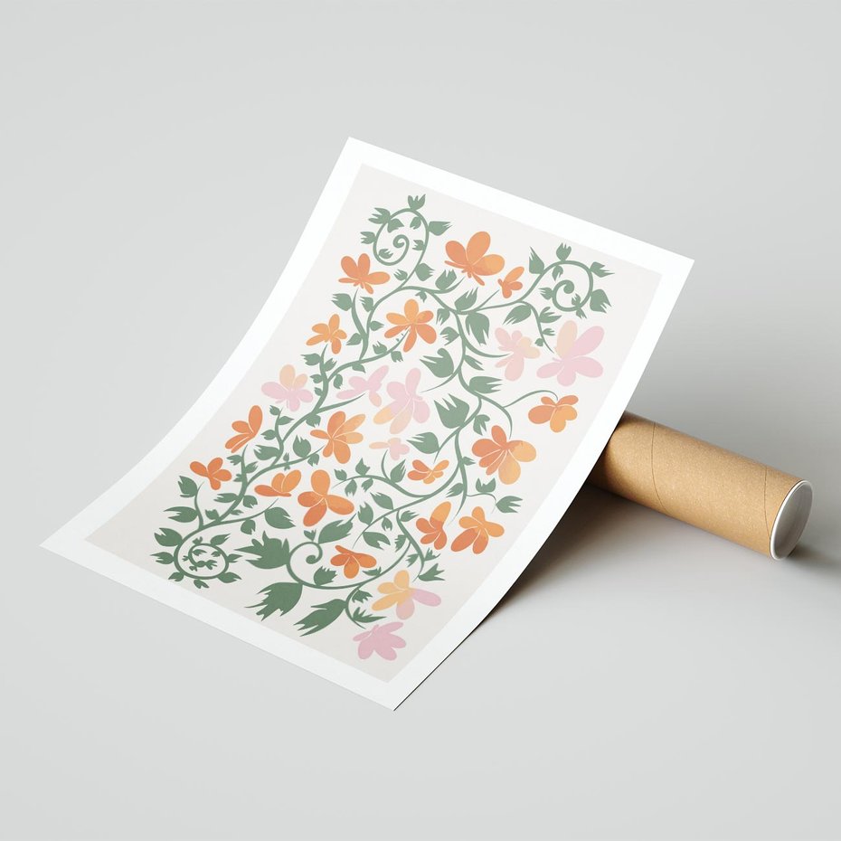 Plakat bez ramy 21x30 - Kwiatowa Refleksja - kwiaty polne, plakat