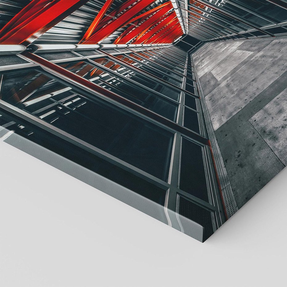 Obraz na płótnie 80x80 - Nieskończoność Przestrzeni - korytarz, perspektywa