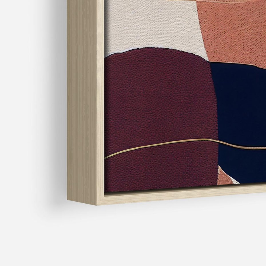 Obraz w ramie 80x80 - Abstrakt Marsala - nieregularne plamy, kształty - rama drewno