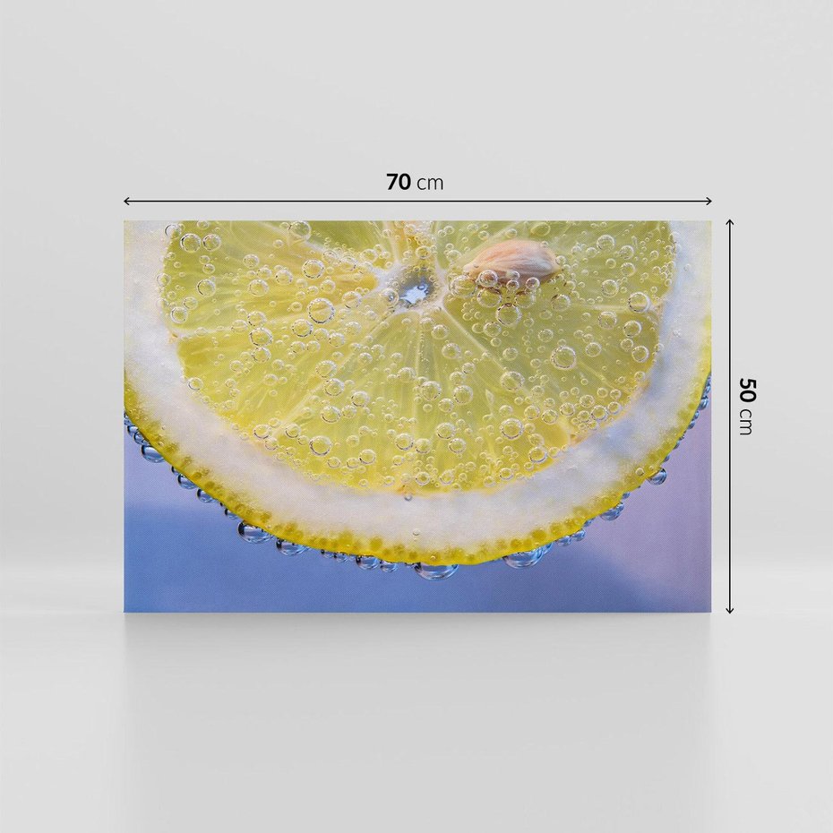 Obraz na płótnie 70x50 - Cytryna - Żółte Orzeźwienie - cytryna, owoce