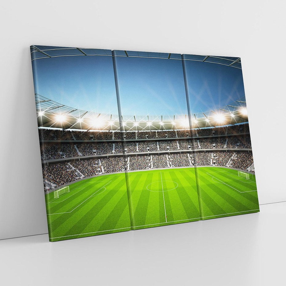 Obraz na płótnie 120x80 - Magia Piłkarskiego Stadionu: Sport i Emocje - stadion, piłka