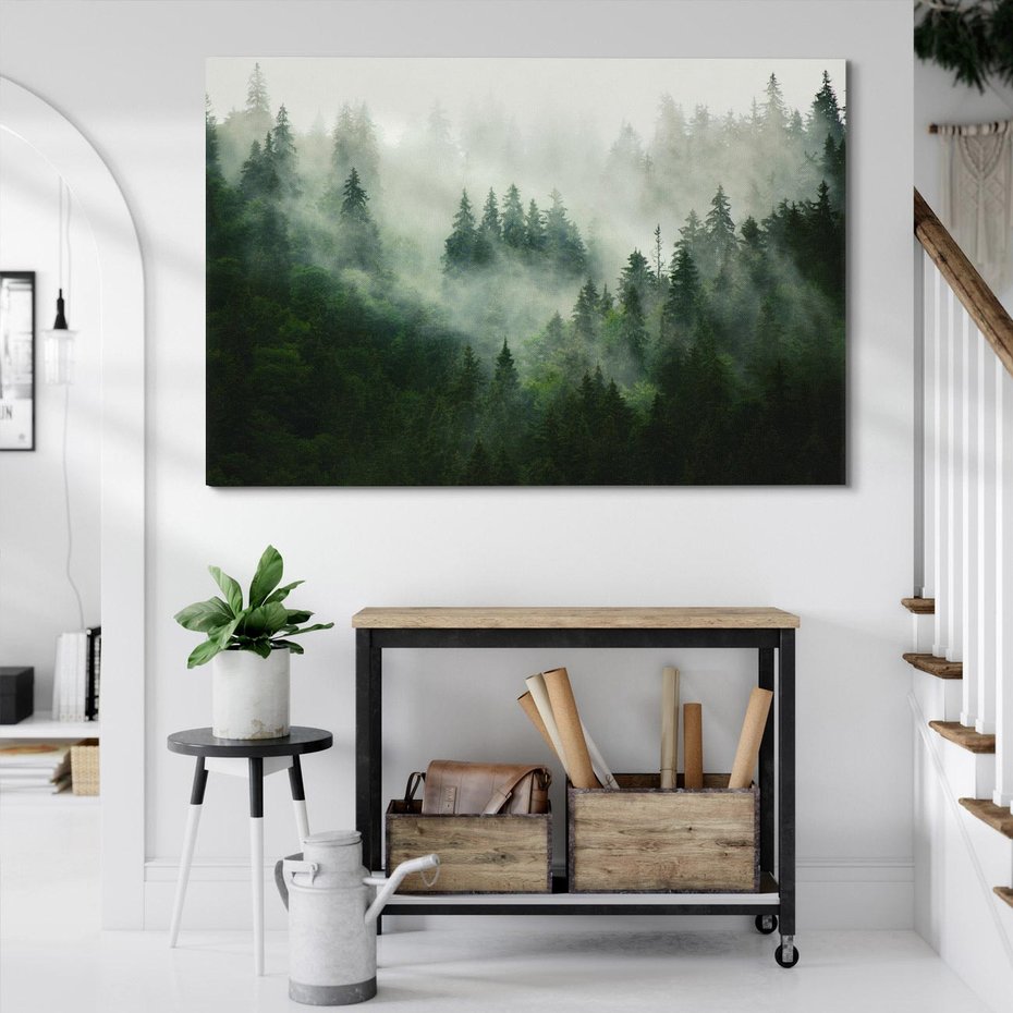 Obraz na płótnie 70x50 - Las Mgły - Las, we