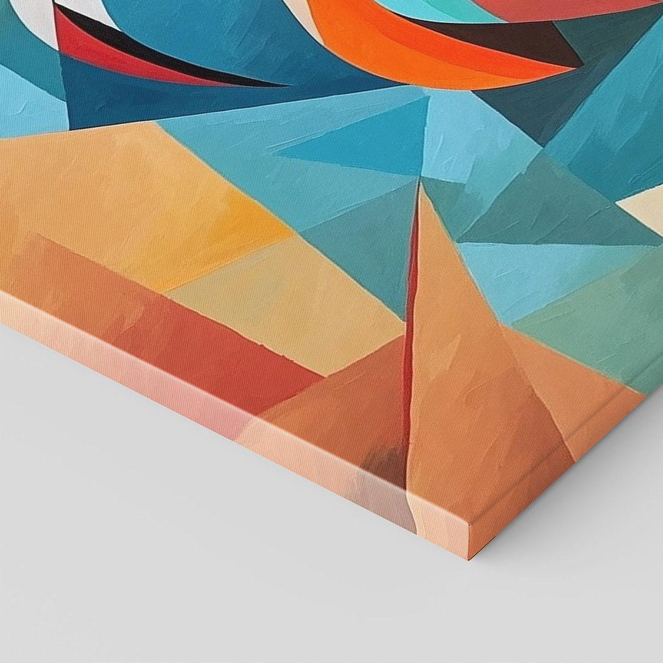 Obraz na płótnie 70x50 - Flamingo - postać flaminga, kubizm