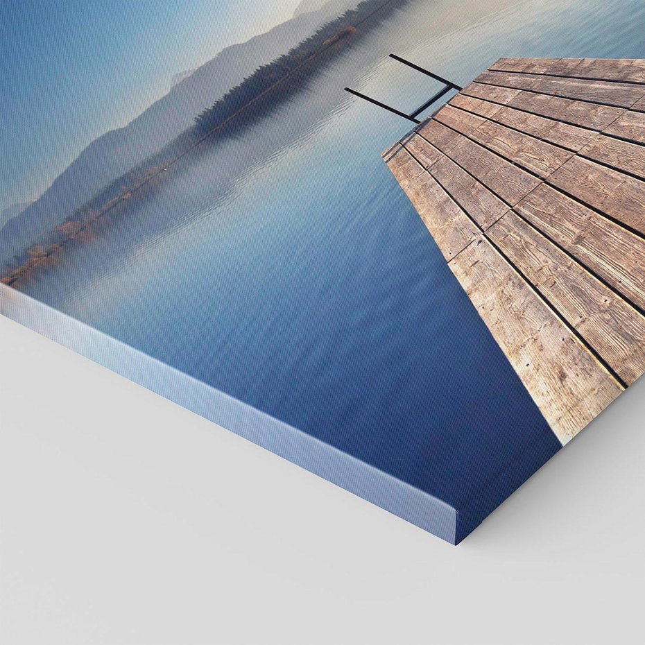 Obraz na płótnie 30x30 - Alpy: jezioro i malownicze molo - Alpy, jezioro