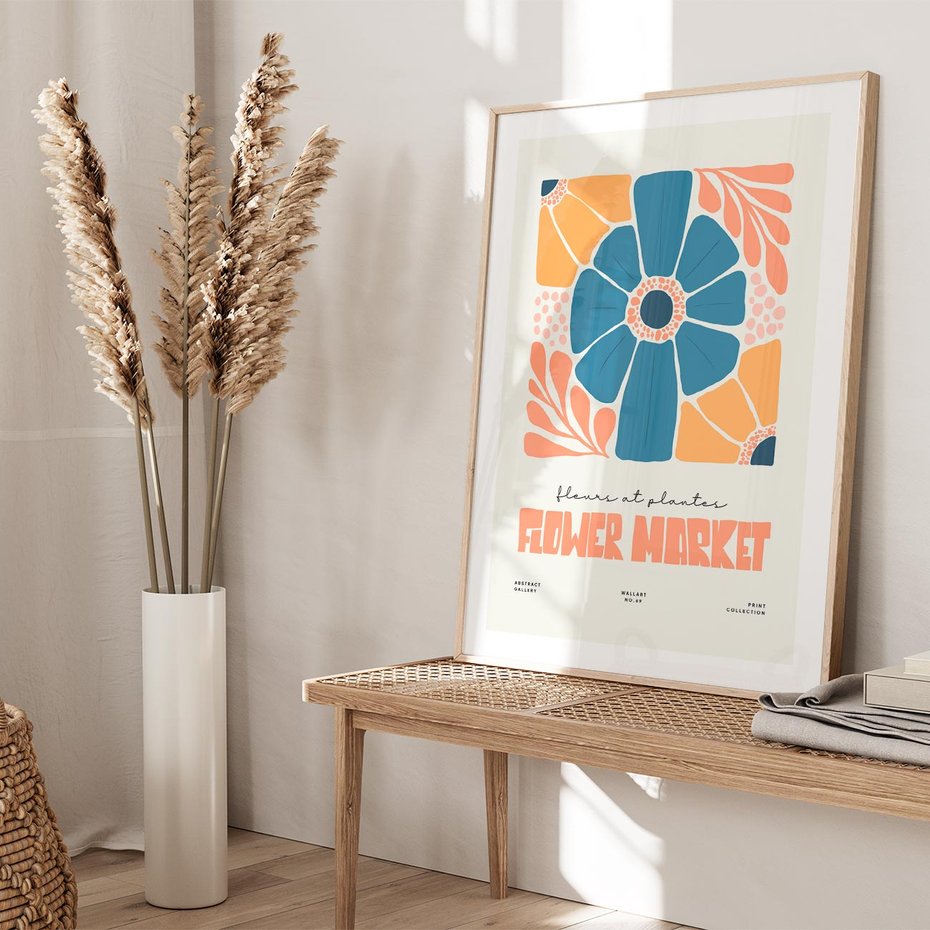 Plakat w ramie 30x40 - Rozbijające Widoki - kwiaty, nowoczesny plakat - rama drewno