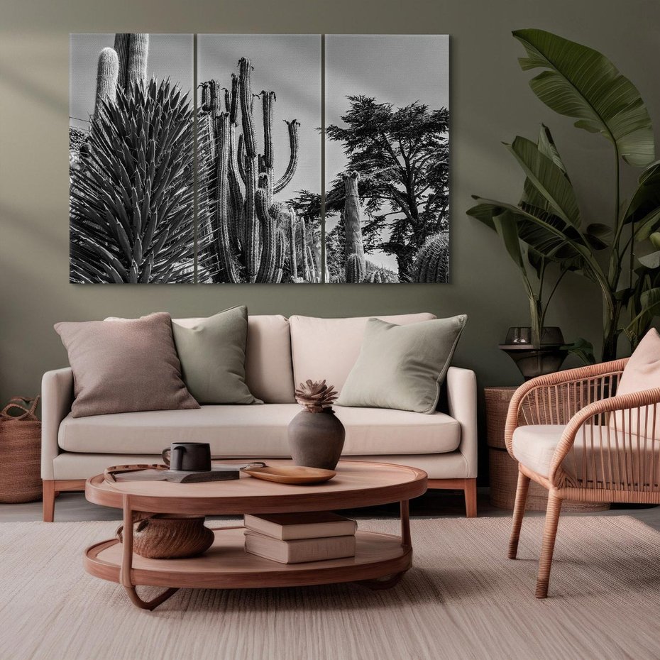 Obraz na płótnie 120x80 - Pustynny Klimat - czarno białe zdjecie, pustynia