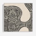 Obraz w ramie 50x50 - Harmonijne Kształty - abstrakcyjne ryciny, czarno biały - rama biała
