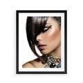Plakat w ramie 40x50 - Kobieca Fryzura w Ruchu - fryzura, kobieta - rama czarna