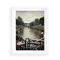 Plakat w ramie 50x70 - Miasto na Wodzie - holenderskie kanały, amsterdam - rama biała