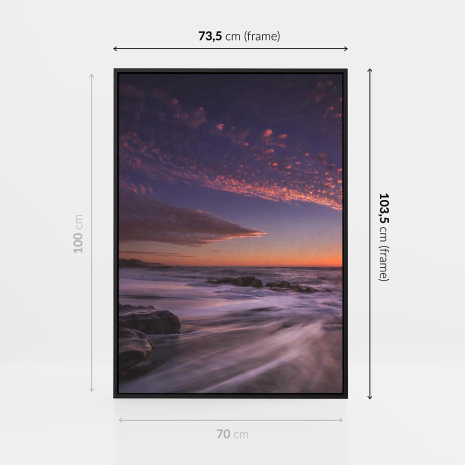 Obraz w ramie 70x100 - Spojrzenie w głąb duszy - zachód słońca, zmierzch - rama czarna