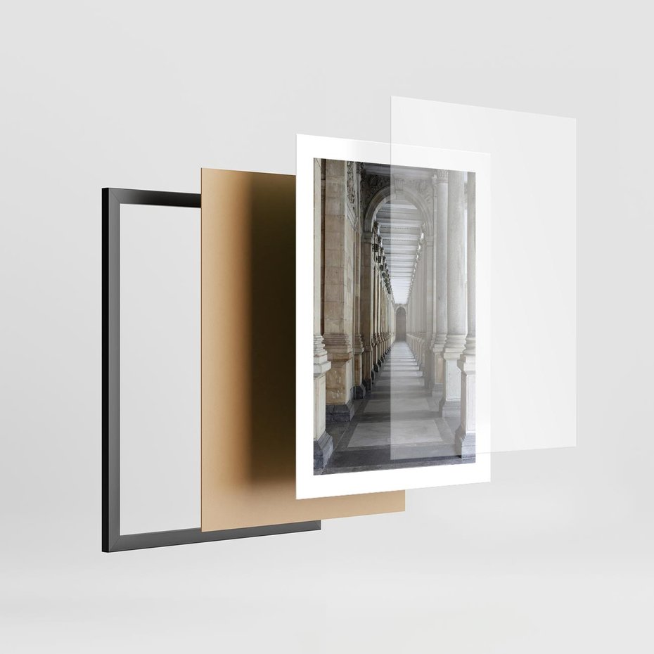 Plakat w ramie 30x40 - Uroki Kolumn - kolumny, architektura - rama czarna