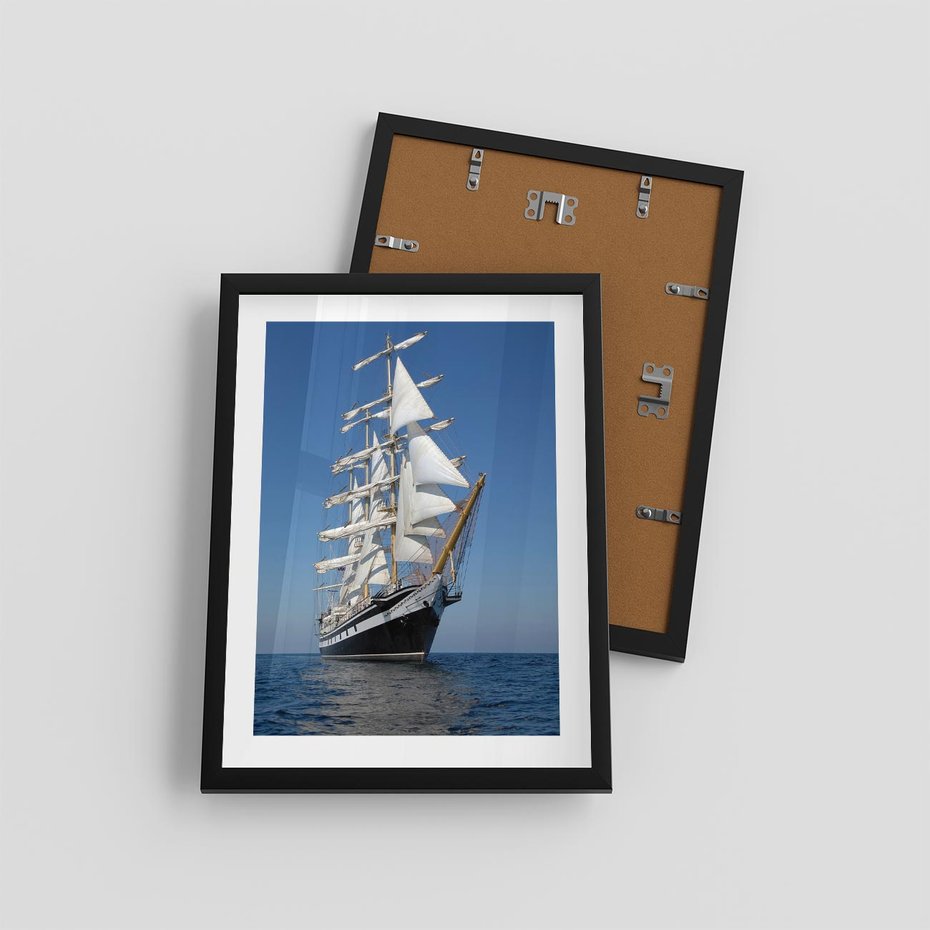 Plakat w ramie 30x40 - Podróż na Żaglowcu Przygody - żaglowiec, podróż - rama czarna