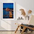 Plakat bez ramy 30x40 - Mostowe miasto nocą - miasto, most