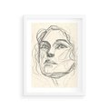 Plakat w ramie 30x40 - Konturem Uchwycone - plakat, minimalistyczny szkic - rama biała