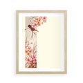 Plakat w ramie 40x50 - Rozkwitające Marzenia - japońska sztuka, ptak - rama drewno