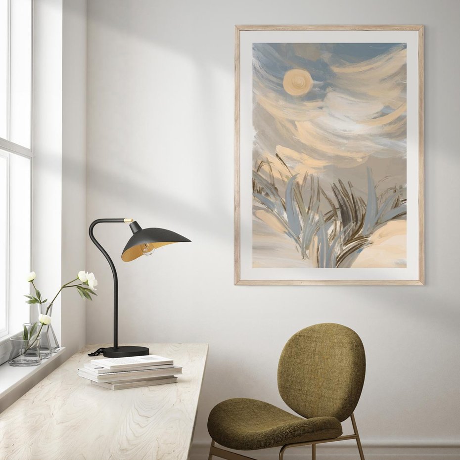 Plakat w ramie 30x40 - Światłości Taniec - akwarela, obraz - rama drewno