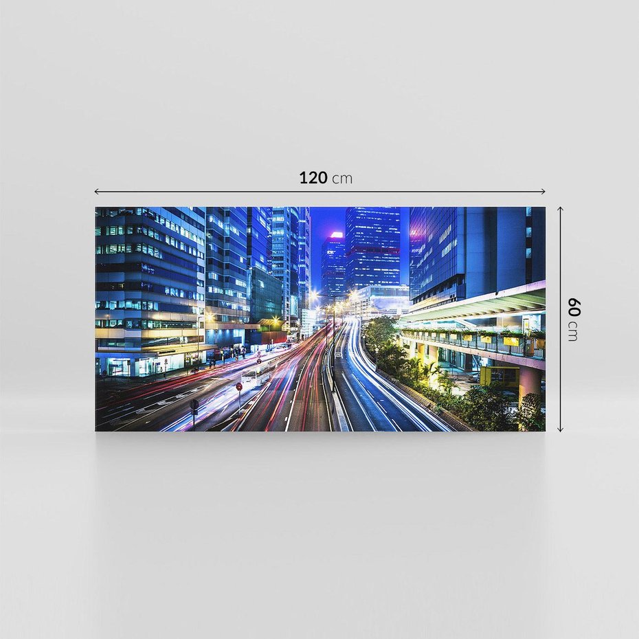 Obraz na płótnie 120x60 - Nocne Światła Miasta - noc, miasto
