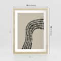 Plakat w ramie 30x40 - Migotliwa Innowacyjna Ekspresja - boho plakat, czarne kropki kreski - rama drewno