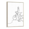 Obraz w ramie 50x70 - Minimalistyczna Przejażdżka - szkic, minimalizm - rama drewno
