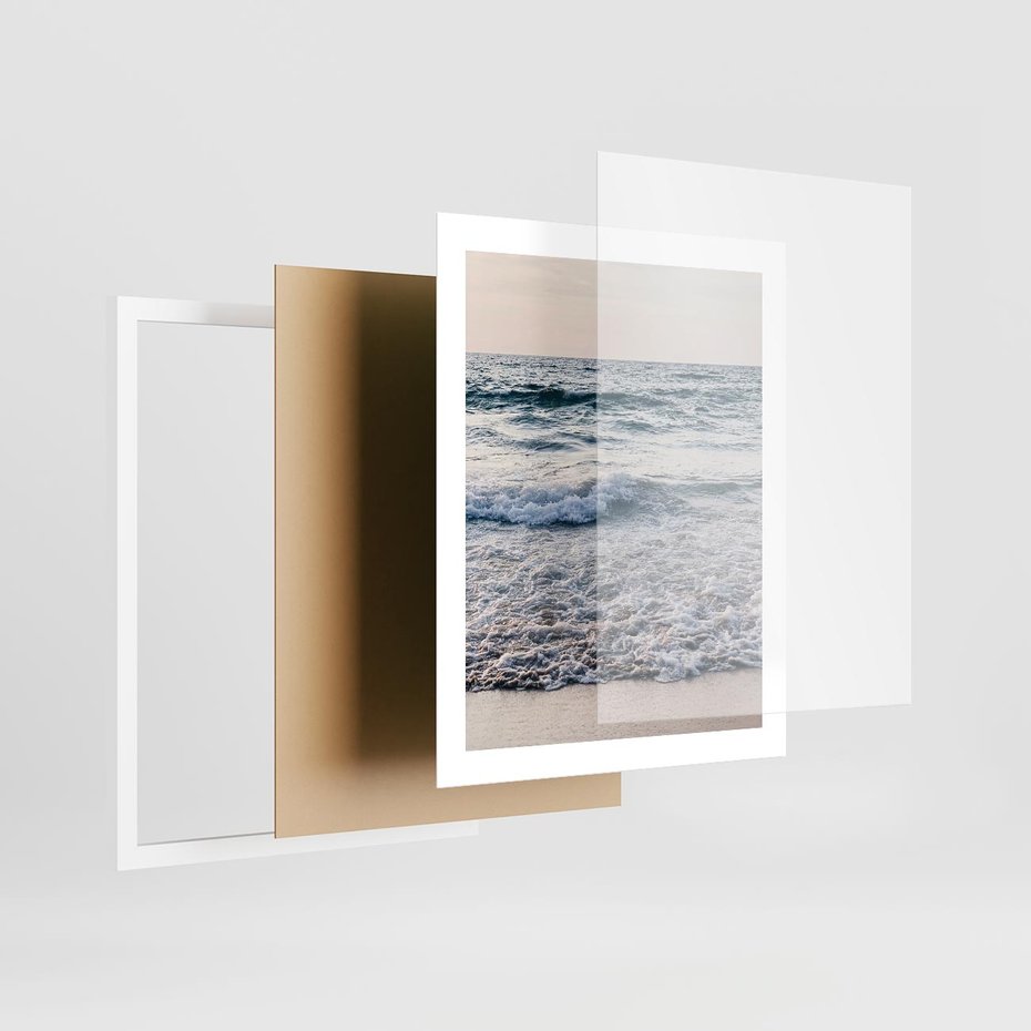 Plakat w ramie 40x50 - Malowniczy Nadmorski Krajobraz - morze, fale - rama biała